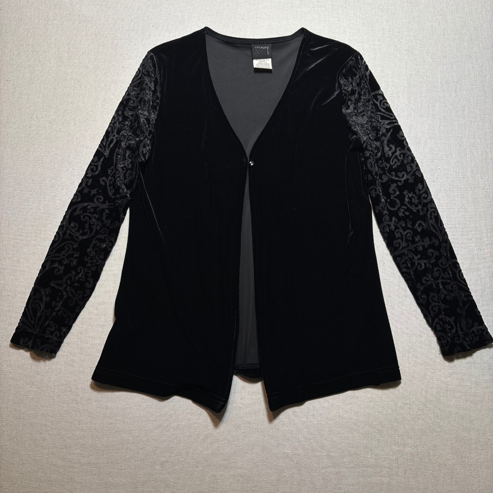 Vintage Studio Y2k Velvet‎ Burnout Cardigan Top Small USA
